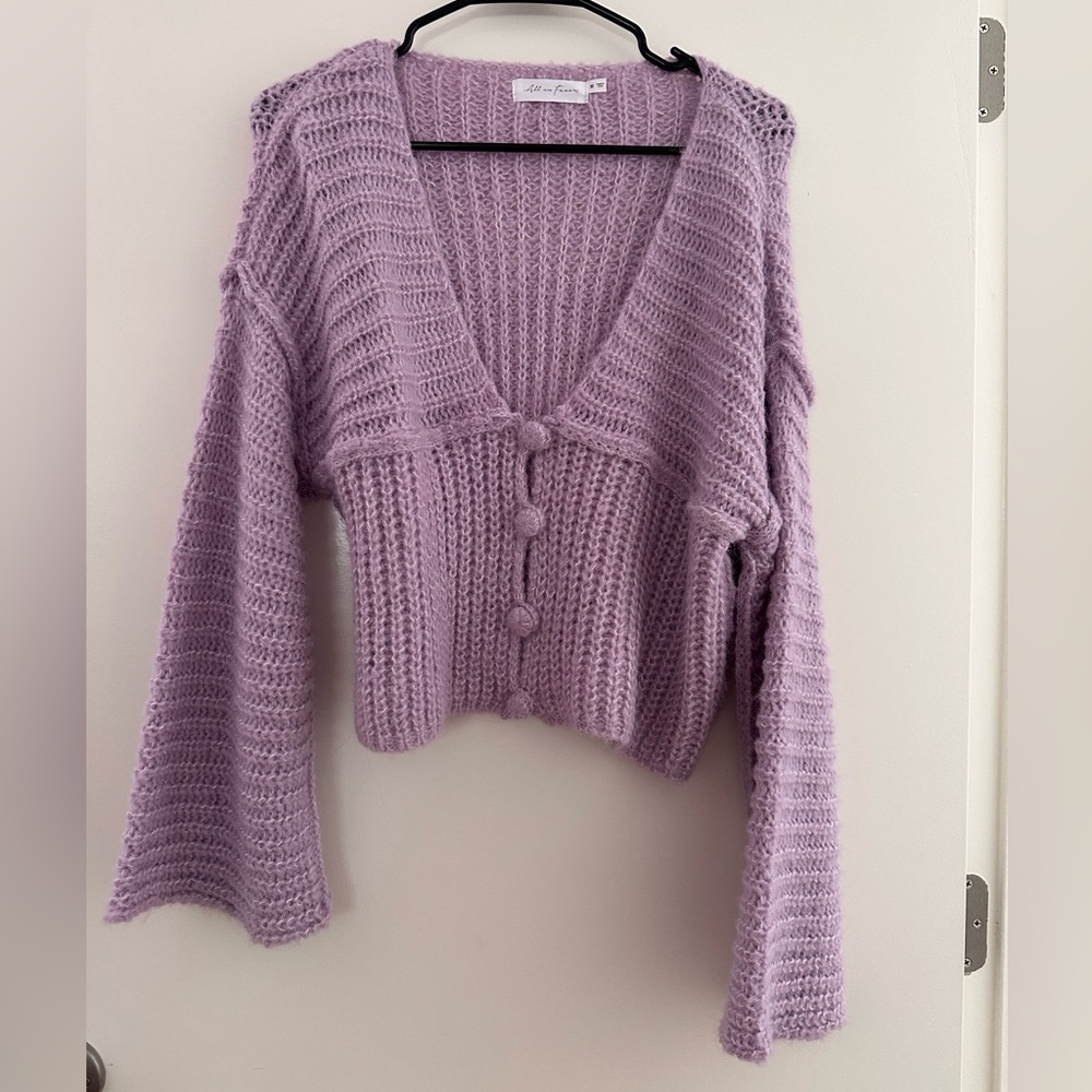 All in Favor Shaker Stitch Crop Cardigan